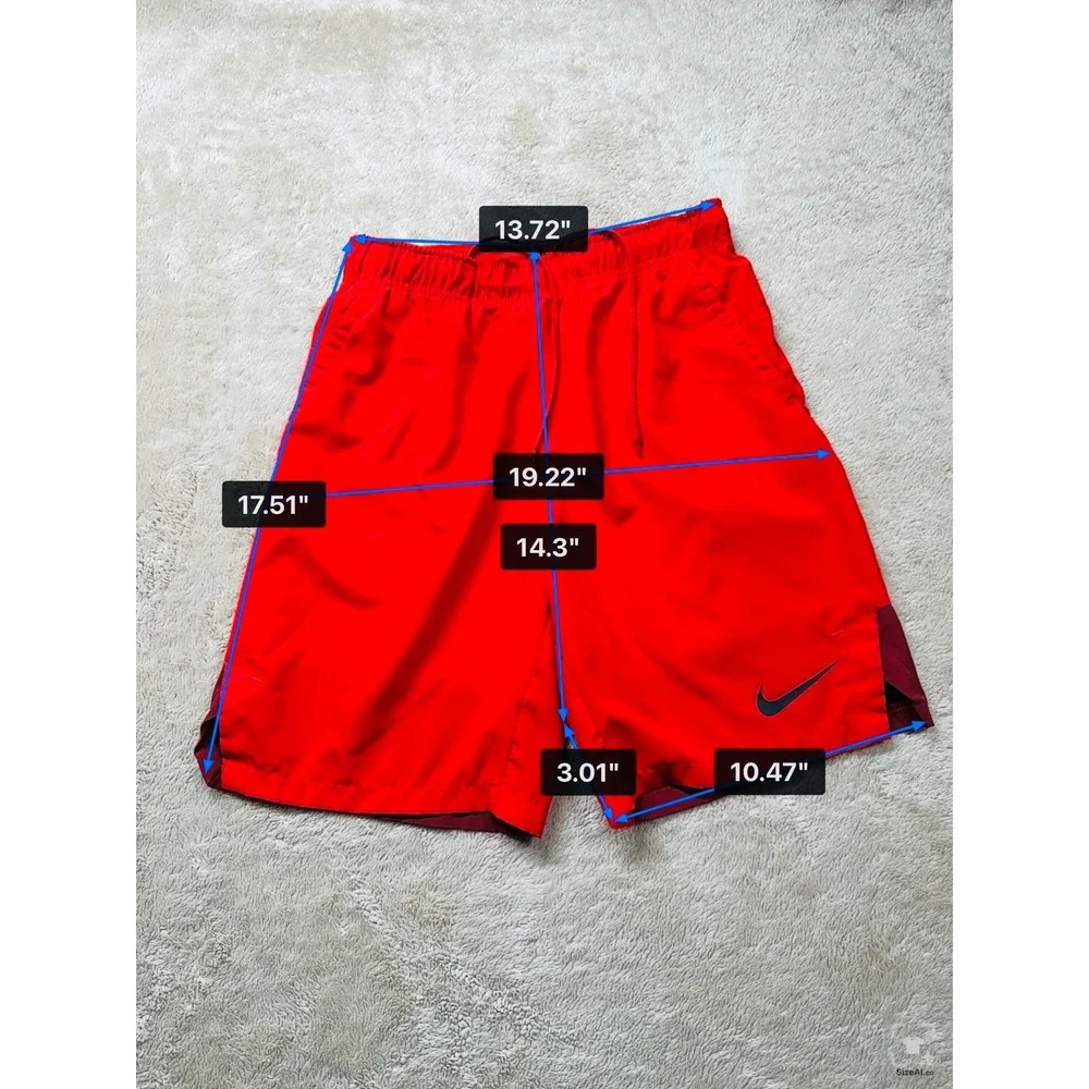 Nike Mens Red Burgundy Colorblock Athletic Basketball Shorts Small